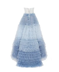 Milla Women's Light Blue Strapless Frill-Layered Fluffy Dress