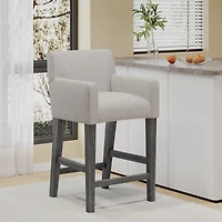 Upholstered 26 Inch Counter Stool - Light Gray/Gray