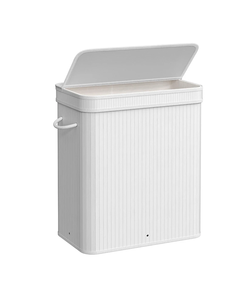 Songmics Home 26.5 Gallon Laundry Hamper with Lid and Handles, Dove Grey