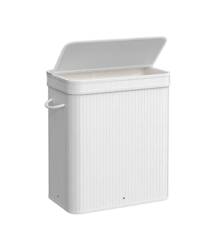 Songmics Home 26.5 Gallon Laundry Hamper with Lid and Handles, Dove Grey