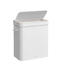 Songmics Home 26.5 Gallon Laundry Hamper with Lid and Handles, Dove Grey