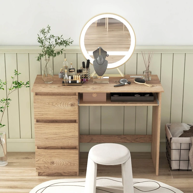 Computer Desk with Power Outlet Keyboard Tray & 3 Large Drawers Type-c & Usb Ports