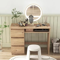 Computer Desk with Power Outlet Keyboard Tray & 3 Large Drawers Type-c & Usb Ports
