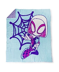 Saturday Park Spidey & His Amazing Friends Ghost Spider 50x60 Feather Knit Throw Blanket