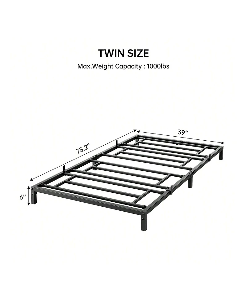 gaomon Inch Bed Frame, No Box Spring Needed, Heavy Duty Metal Platform Bed Frame For Bedroom, Easy Assembly
