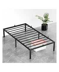 gaomon 14 Inch Twin Bed Frame Metal Platform, Twin Bed Frame With Ample Storage, No Box Spring Needed And Steel Slat Support, Easy Assembly