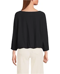 Lands' End Women's Lightweight Jersey 3/4 Sleeve Dolman Blouson Top
