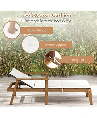 Costway Outdoor Chaise Lounge Chair Set with Armrests and 4-Level Backrest for Poolside