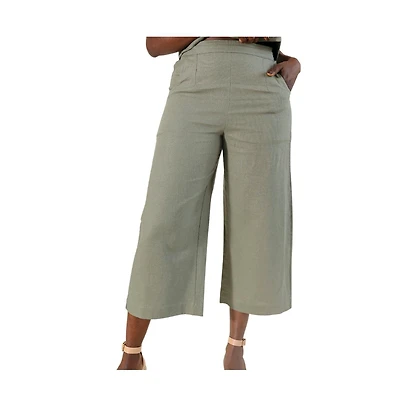 Poplinen Plus Size Nin Linen Pant