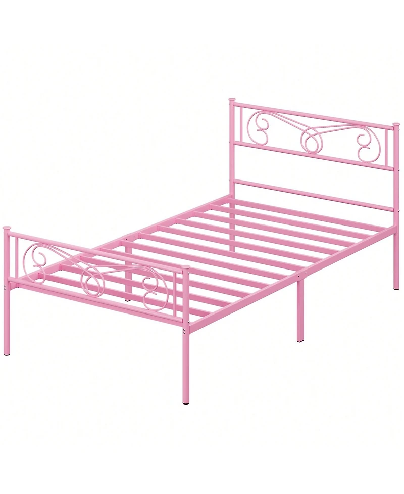 gaomon Metal Platform Bed Frame With Headboard And Footboard, Steel Slat Support And Mattress Foundation, No Box Spring Needed