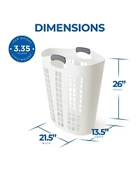 Gracious Living Easy Carry Flex Hamper, Ventilated Laundry Basket with Handles