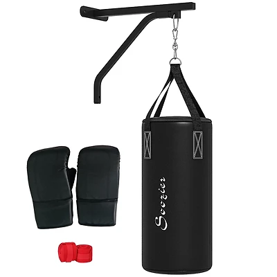 Soozier Heavy Bag Wall Mount Set with Unfilled Punching Bag & Bracket