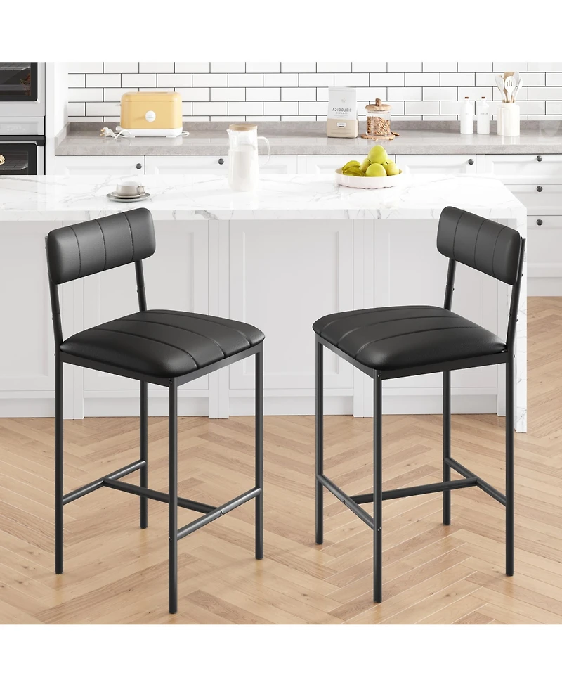 Gaomon Bar stools Set of 2, 37.4" Counter Height Modern Barstool with Back,Pub Chair