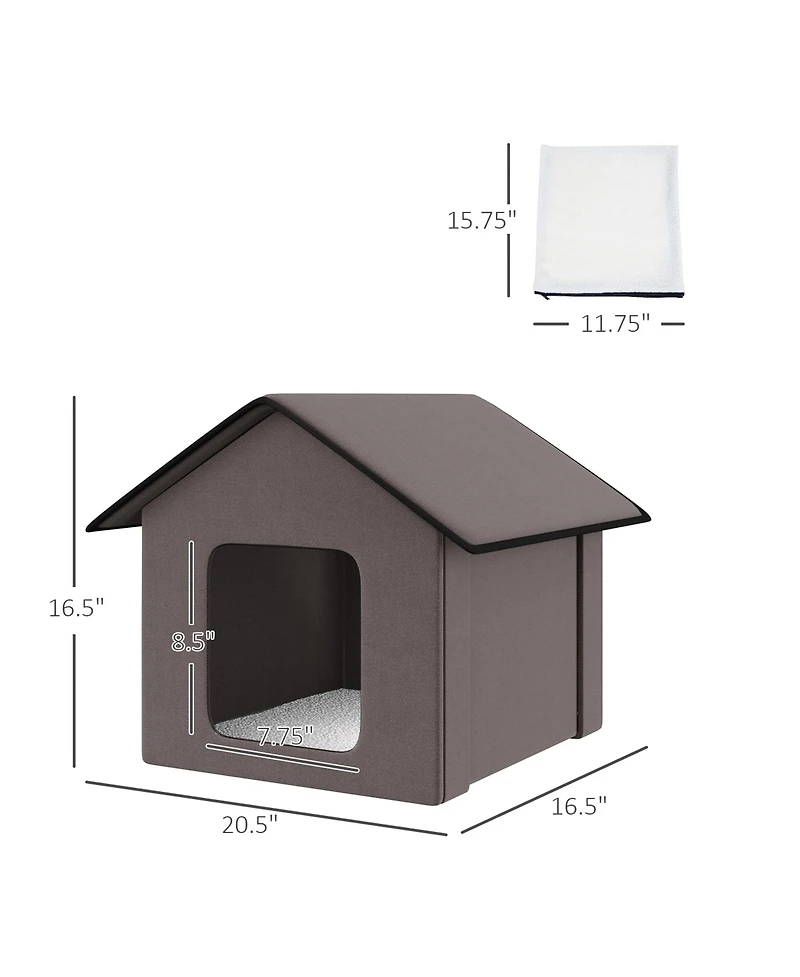 Pawhut Outdoor Heated Cat House, Warm Insulated Feral Cat Shelter Indoor