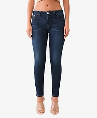 True Religion Womens Jennie Mid Rise Curvy Skinny Jeans