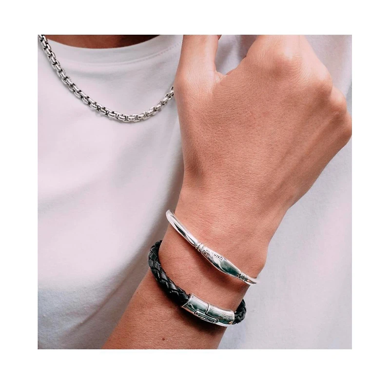 UNOde50 Sterling Silver Double Tube Indentation Bracelet