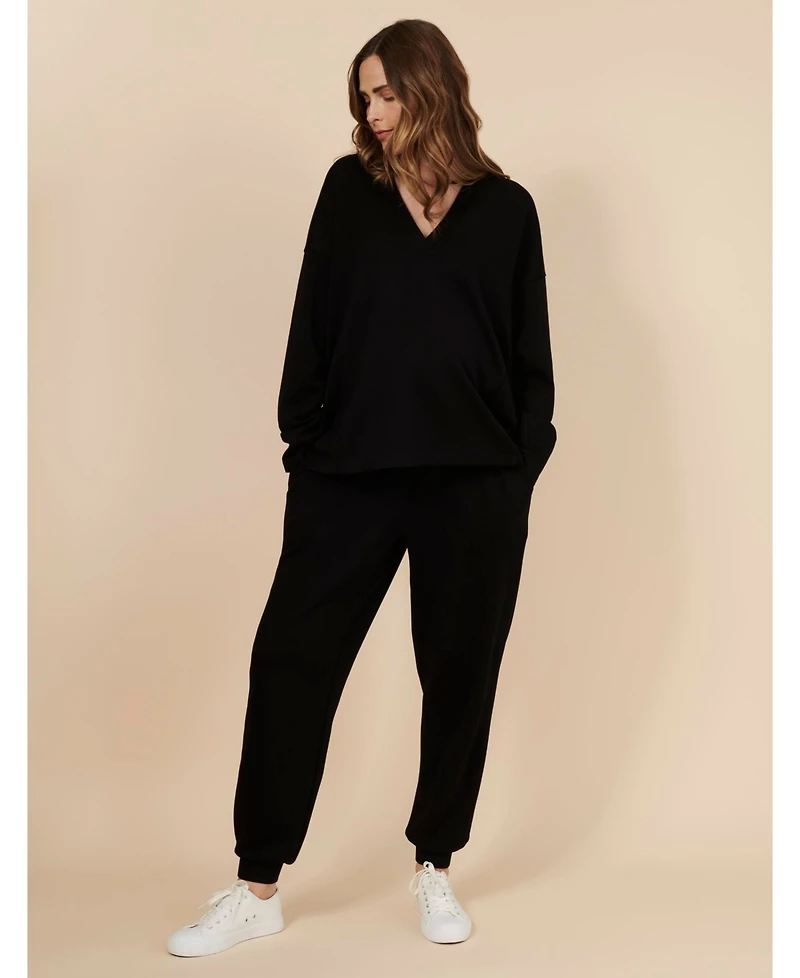 Motherhood Maternity Maternity Under the Belly Side Pockets Scuba Jogger - Motherhood