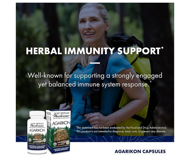 Host Defense Agarikon Capsules - Immune System Support Supplement