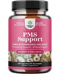 Herbal Pms Support Capsules for Women, Pms Relief for Energy, Mood, Period Cramps, Bloating Relief, Menstrual Hormonal Balance, Nature's Craft, 120ct