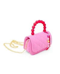 Tiny Treats + Zomi Gems Girls Pearl Handle Message Charm Handbag, Hot Pink