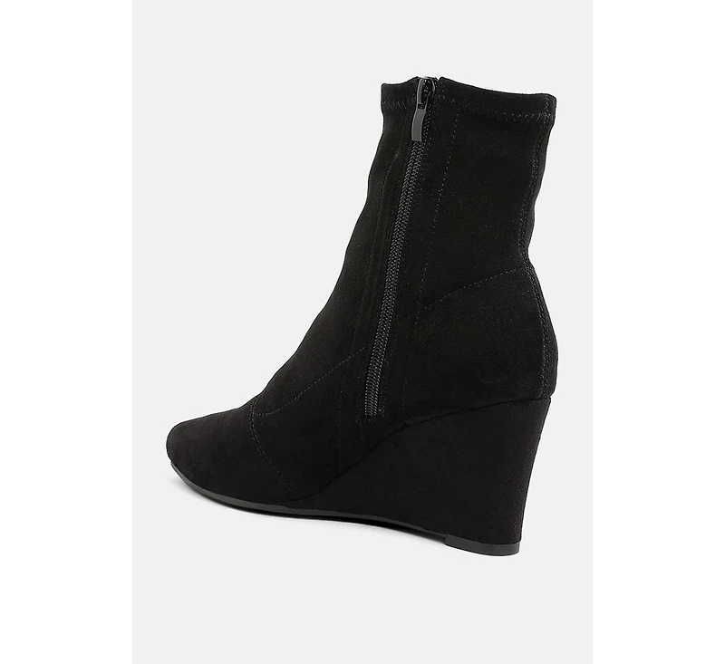 Yara Microfiber Wedge Sock Boots Women