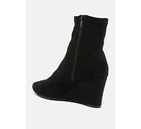 Yara Microfiber Wedge Sock Boots Women