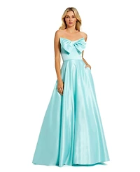 Mac Duggal Women's Strapless A-Line Bow Ballgown