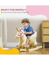 Qaba Kids Rocking Horse, Unicorn with Realistic Sounds for 18-36 Months