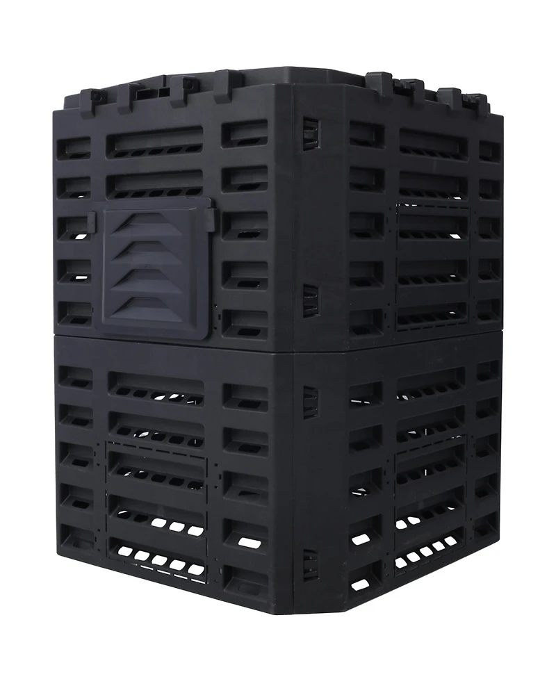 Slickblue Garden Composter Bin Made from Recycled Plastic – 90 Gallons (340 Liters) Large Capacity Compost Bin for Fertile Soil