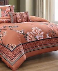 Bebejan Rossana Bedding 100% Cotton 5-Piece Queen Size Reversible Comforter Set