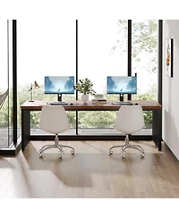 Tribesigns 78.74" Extra Long Computer Desk 2 Person Desk with Heavy Duty Metal Frame, Double Workstation Study Desk for Home Office