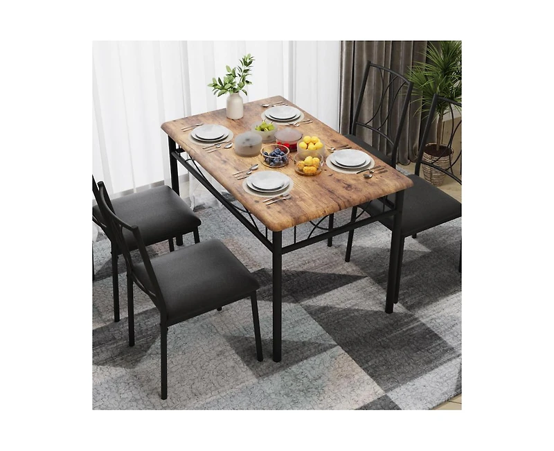 Dining Table Set for 4, Dining Room Table Set for 4, Dining Table and Chairs Set for 4, Dining Table with 4 Chairs, 4 Piece Dining Table Set