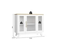 gaomon Buffet Storage Cabinet with Fluted Glass Door, 36" Modern Sideboard Cabinet with 2-Tier Storage