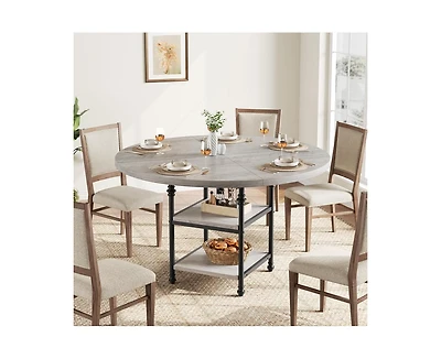 47-Inch Round Dining Table for 4: Featuring a 1.59-Inch Thick Top