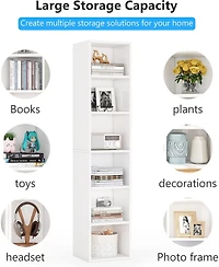 Tribesigns 70.9 Inch Tall Narrow Bookcase with Storage, 6 Tier Cube Display Shelves for Home Office
