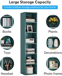 Tribesigns 70.9 Inch Tall Narrow Bookcase with Storage, 6 Tier Cube Display Shelves for Home Office