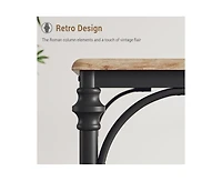 gaomon Dining Table Set for 4, Kitchen Table Set with Upholstered Bench, Dining Room Table Set for 4-6 with Cozy Cushion, 3 Piece Dining Table Set for