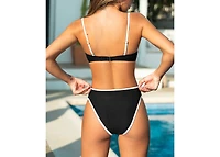 Cupshe Women's Square Neck Back Hook Cheeky Bottom Bikini Sets