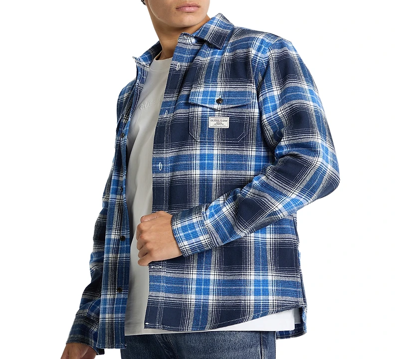 Guess Jeans Men's Pocket Plaid Shirt