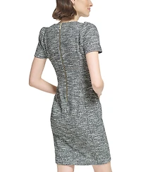 Calvin Klein Women's Tweed Short-sleeve Sheath Mini Dress