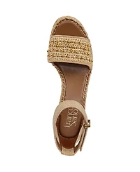 Franco Sarto Women's Clemens Raffia Espadrille Wedge Sandals