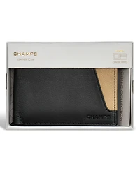 Champs Men's Iconic Collection Leather Center Wing Wallet