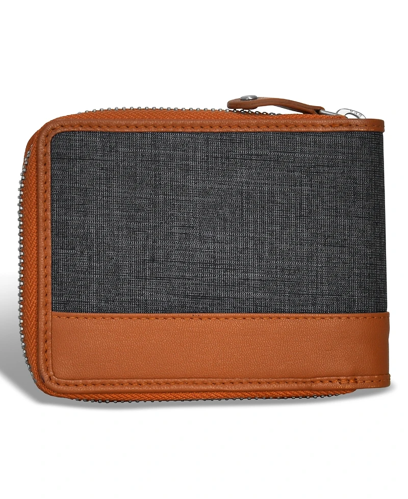 Champs Men's Denim Collection Leather Zip Around Wallet