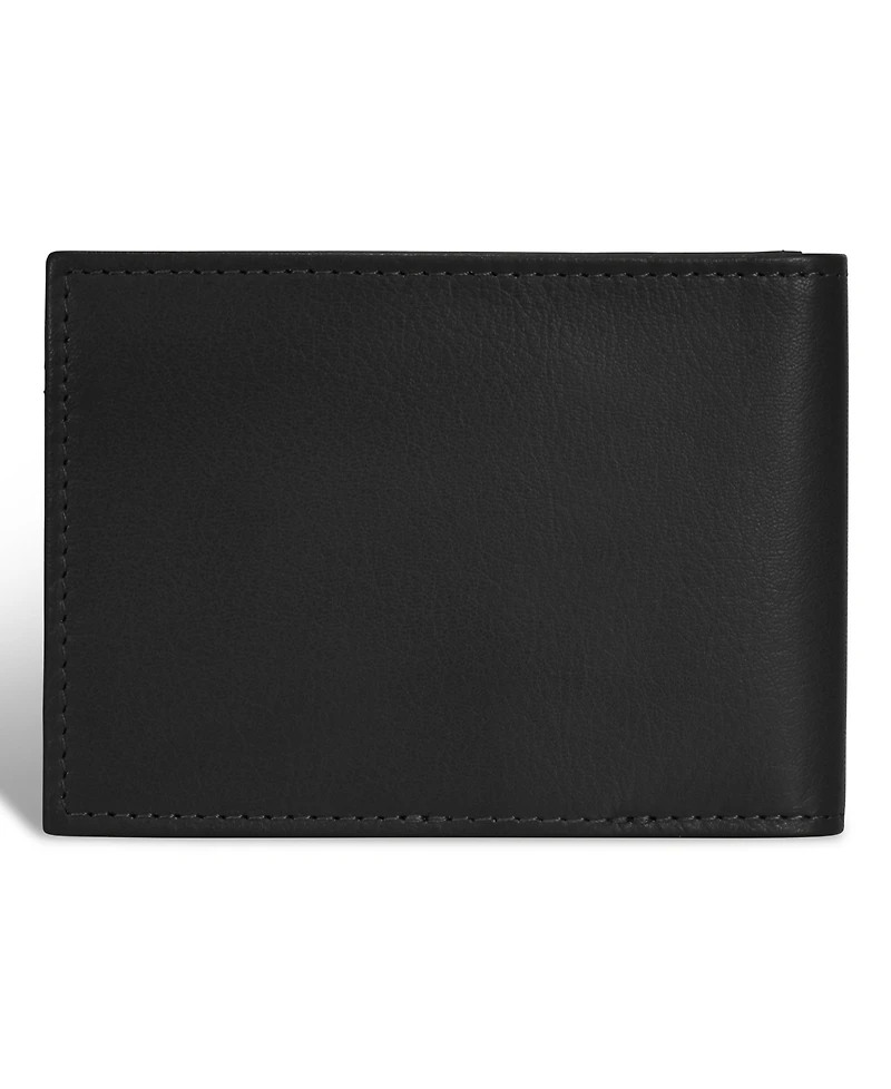 Champs Men's Onyx Collection Leather Bi-Fold Clip Wallet