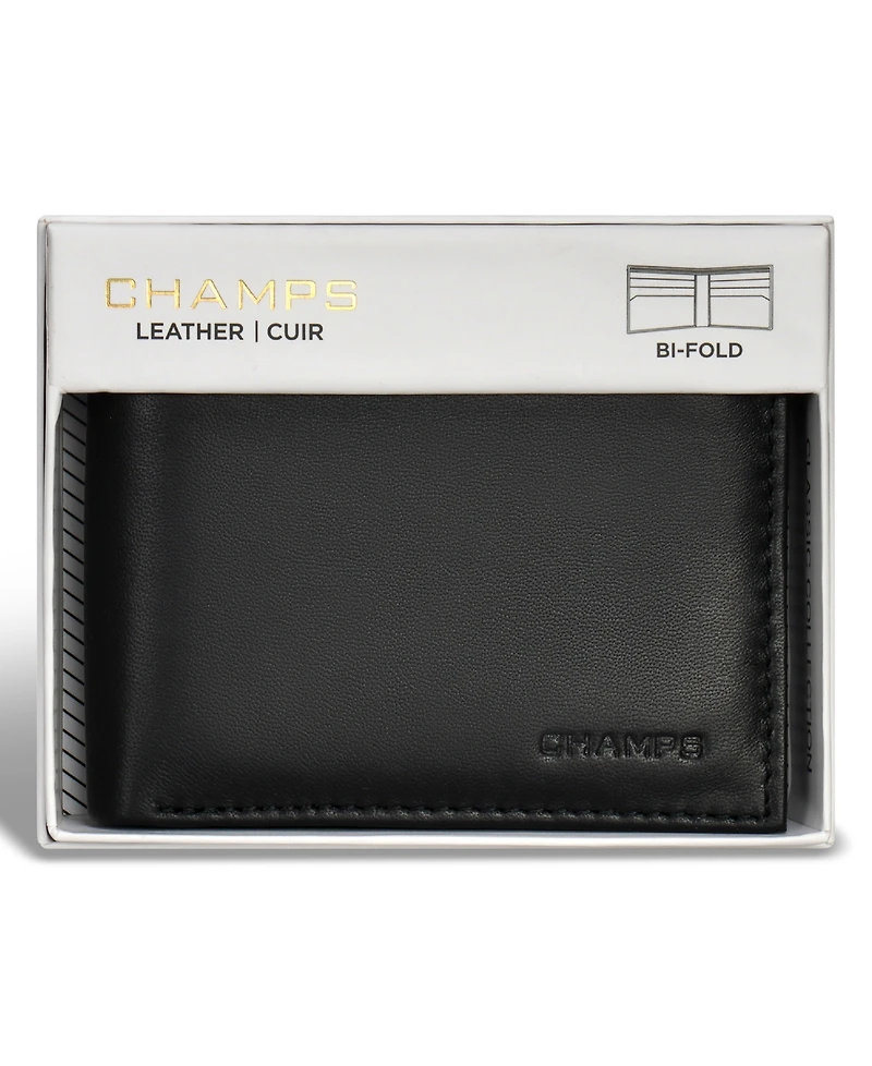 Champs Men's Classic Collection Leather Bi-Fold Wallet