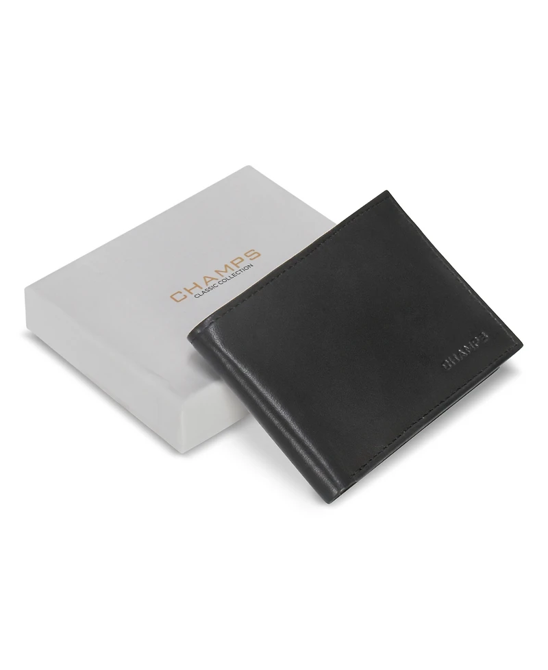 Champs Men's Classic Collection Leather Center-Wing Wallet