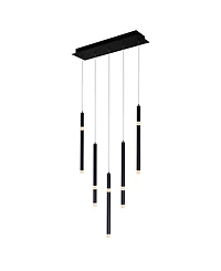Cwi Lighting 26" Metal Flute 5 Light Led Chandelier