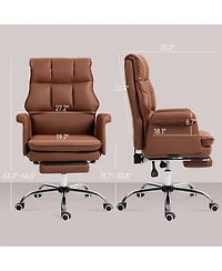 Homcom Executive Office Chair with Footrest, Ergonomic, Reclining,