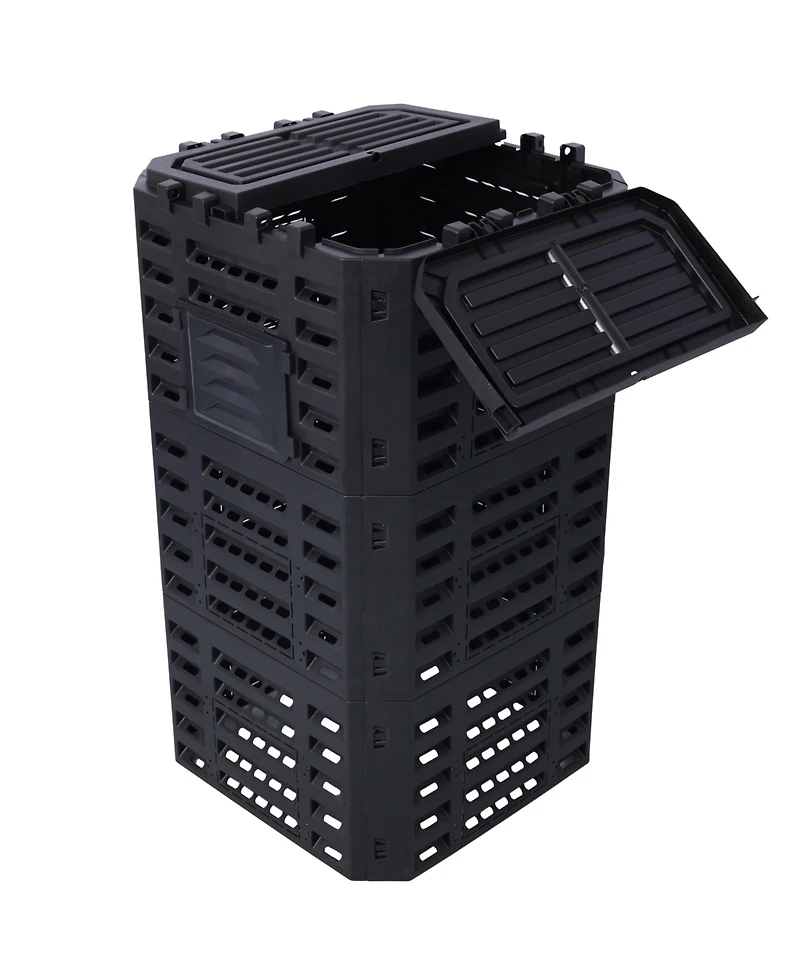 Slickblue Garden Composter Bin Made from Recycled Plastic – 132 Gallons (500 Liters) Large Capacity Compost Bin for Fertile Soil