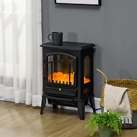 Homcom 22" Electric Fireplace Stove with 3-Sided Realistic Flame
